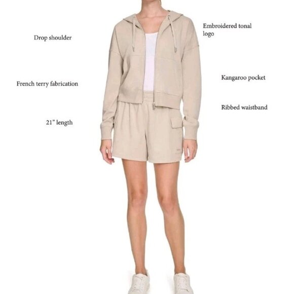 DKNY Women's Terry Zip Front Jacket Size XX-large /cream NWT - Picture 5 of 7